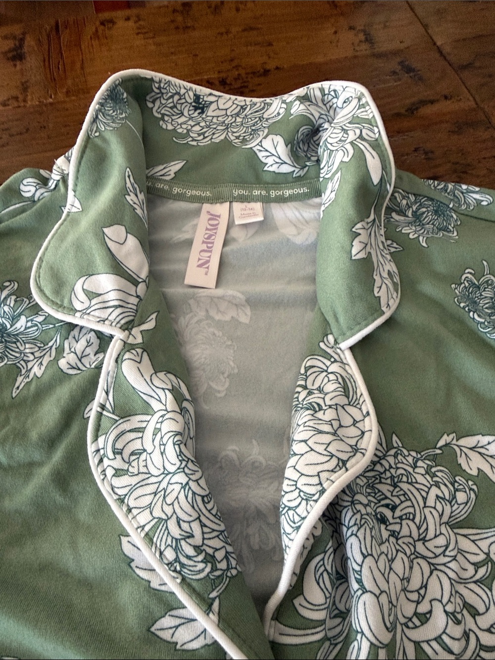Floral Short Sleeve Pajama Set - Sage Green - Picture 3 of 7